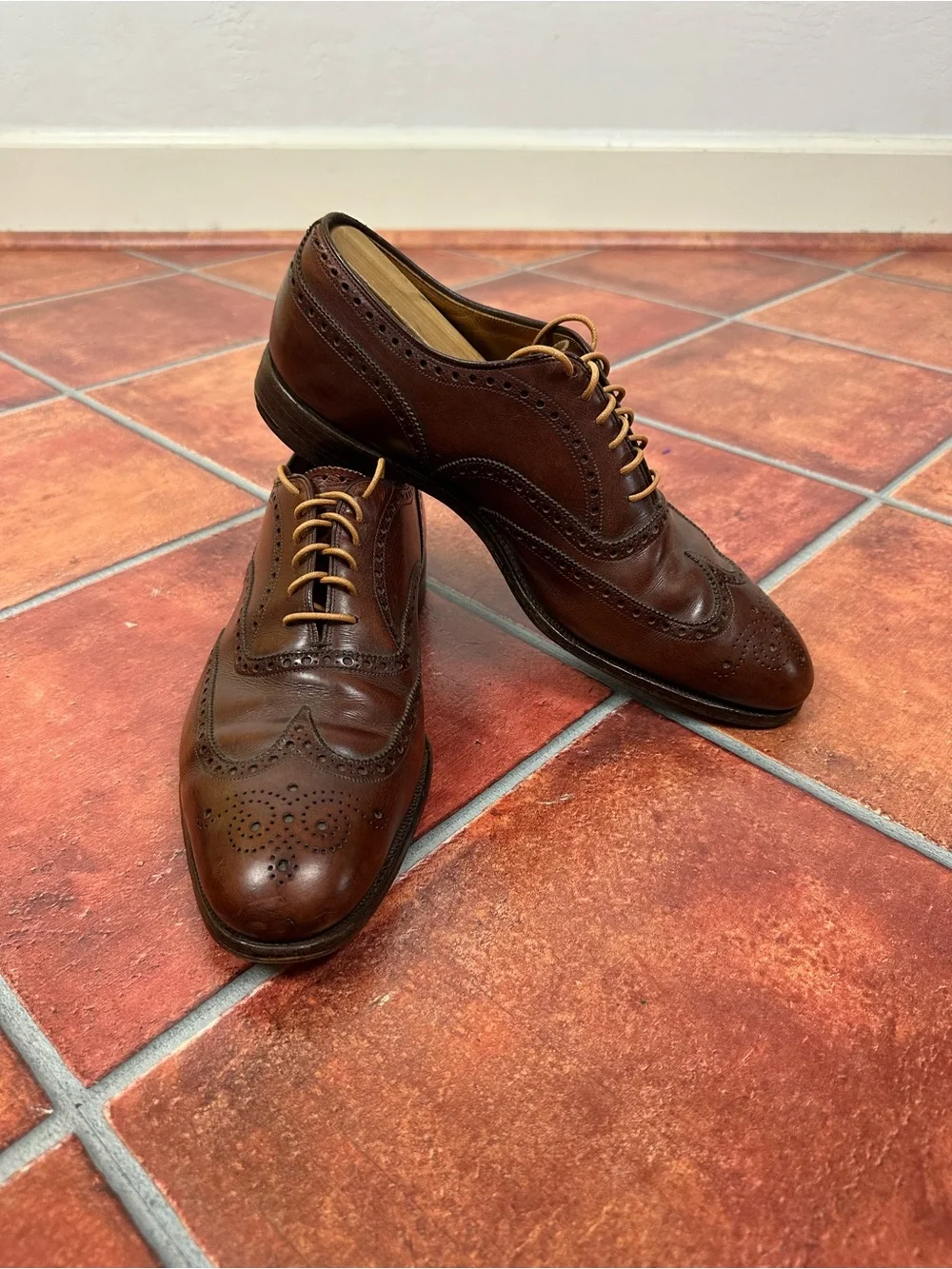 Church's Custom Grade Wingtip Derby Shoes in Dark Brown Leather